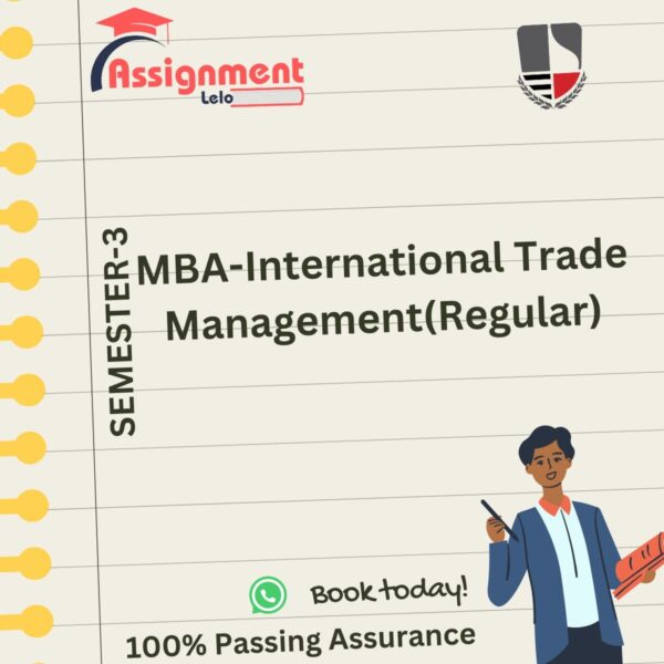 MBA - International Trade Management (Regular)