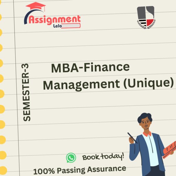 MBA - Finance Management (Unique)